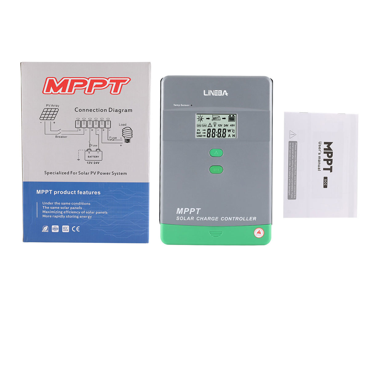 60A 100A MPPT Solar Charge Controller 12V 24V 36V 48V Battery 160VDC Parallel