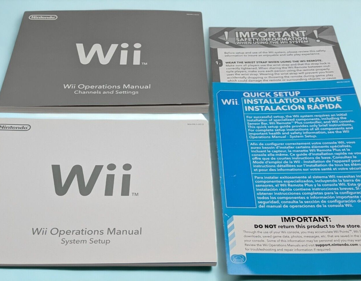 Nintendo Wii Operations Manuals & Quick Setup Guide