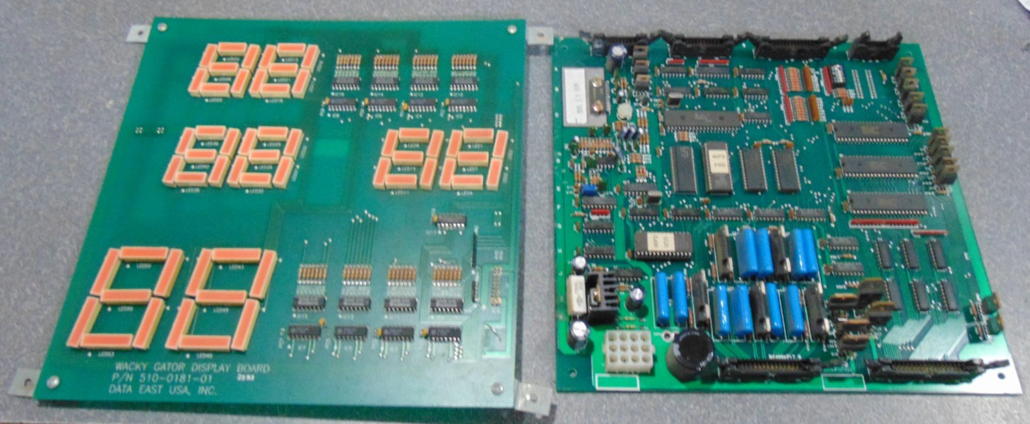 ***USED*** Data East Wacky Gator Arcade Game Computer Board and Scoring Display.
