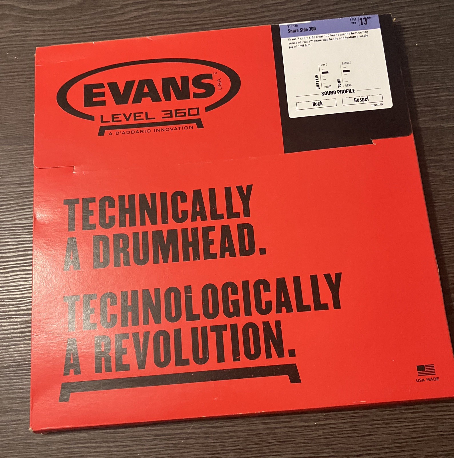Evans Level 360 Snare Side 300 Clear Drum Head S13H30 New Open Box
