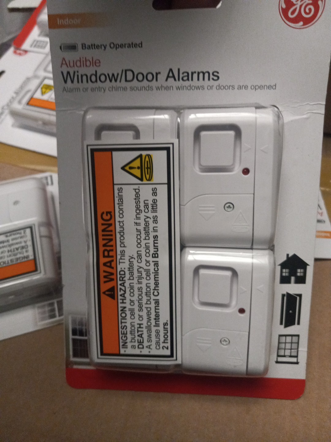 GE Window/Door Alarm, 8 Pack, Audible Home Security Alarm, 45174, New Sealed