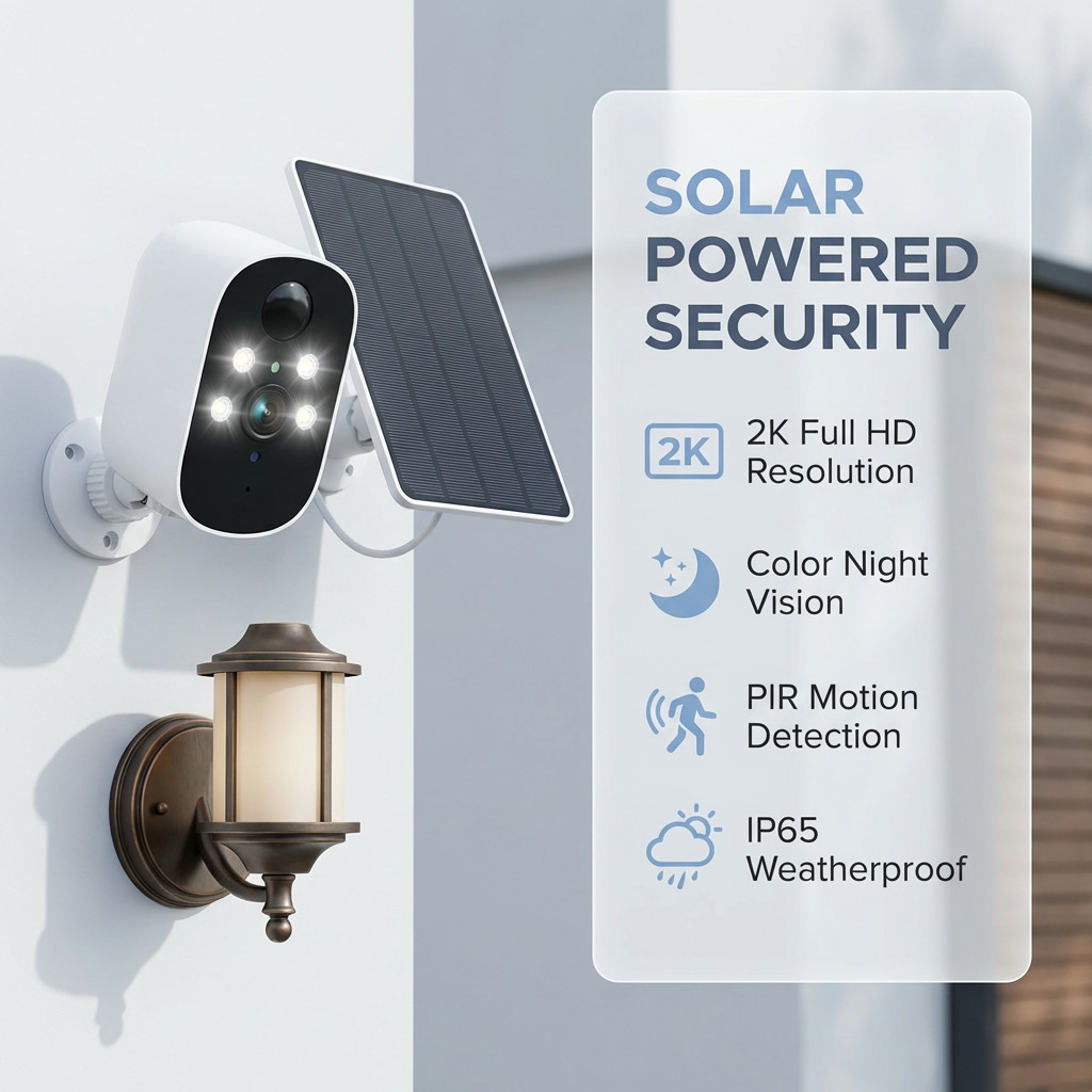 4Pcs Solar Security Camera System Outdoor Wireless WiFi Solar Battery Camera