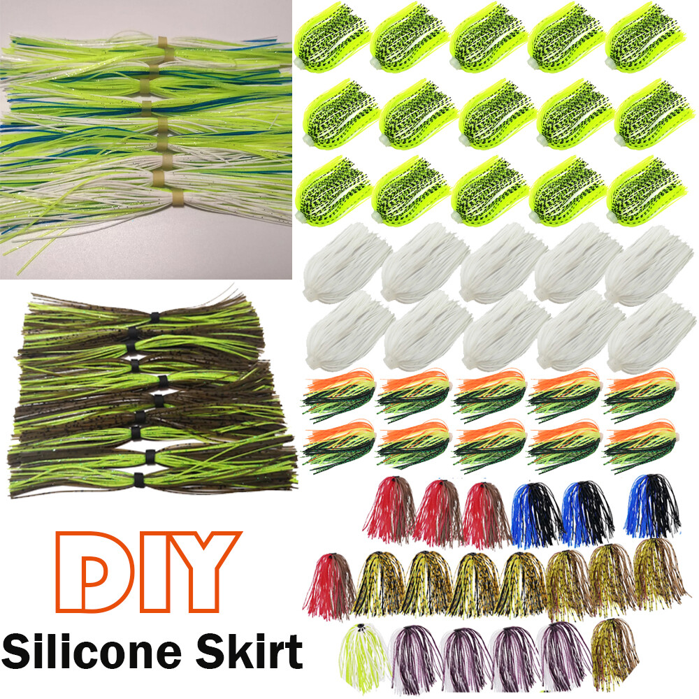 Lot Silicone Skirts Fishing Lure Skirt Replacement DIY For Spinner Jig 20/24PCS