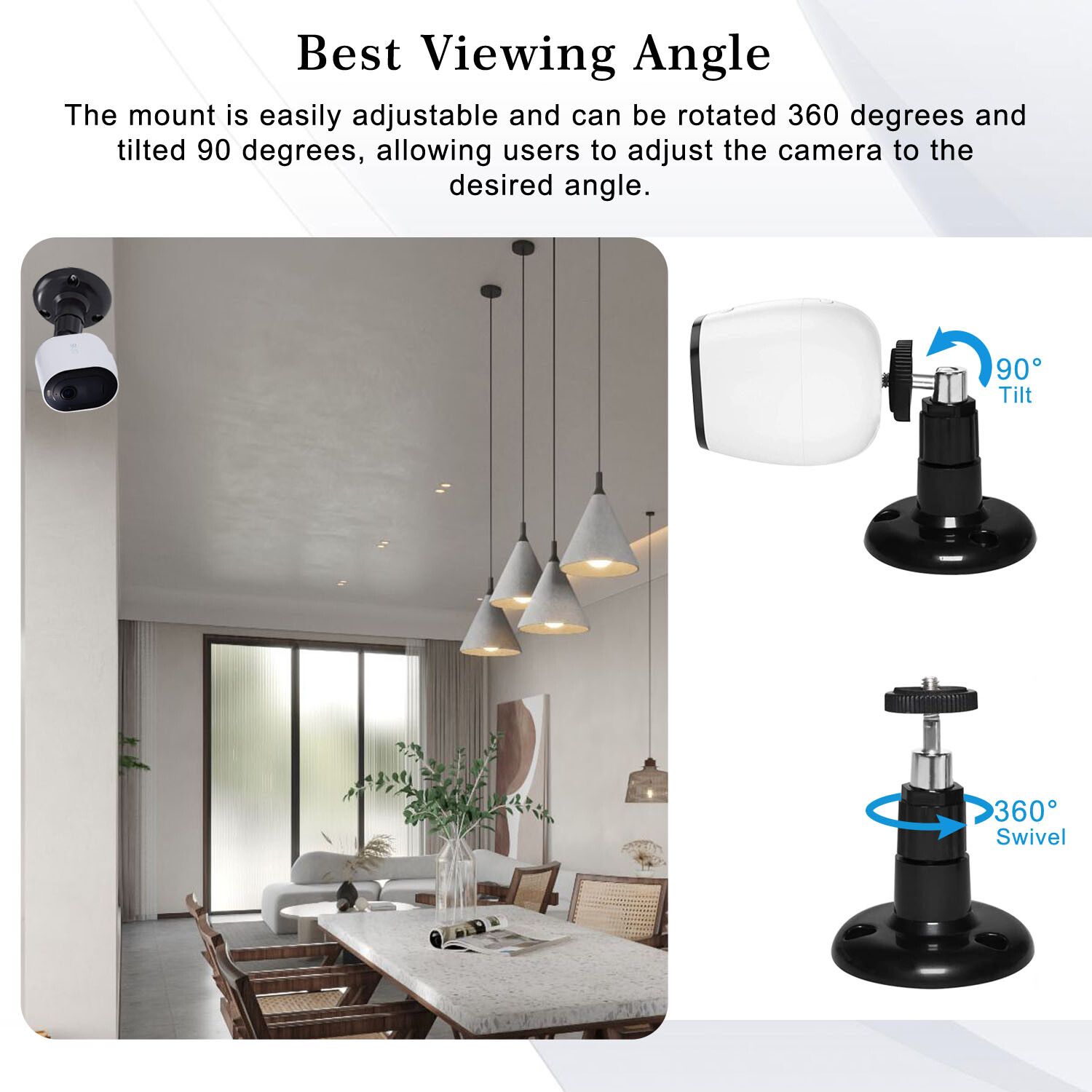 4 Pack 360° Adjustable Mount for Arlo Pro Security Camera Flexible Bracket