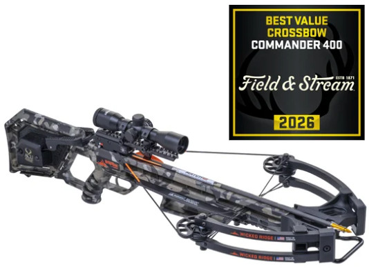 Wicked Ridge Commander 400 Crossbow Package Pro-View Scope ACUdraw With Arrows