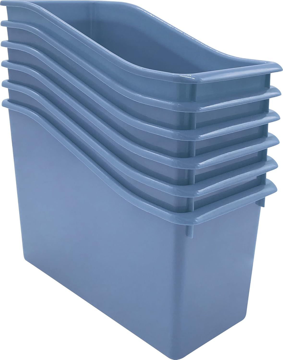 Slate Blue Plastic Book Bin 6-Pack (TCR2088684)