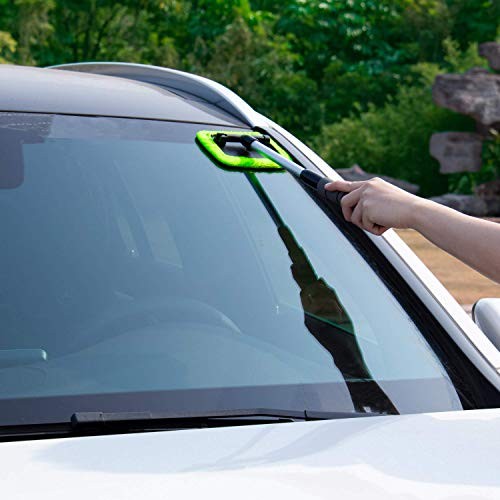 XINDELL Windshield Cleaning Tool for Car – Extendable Handle Window 17in Green
