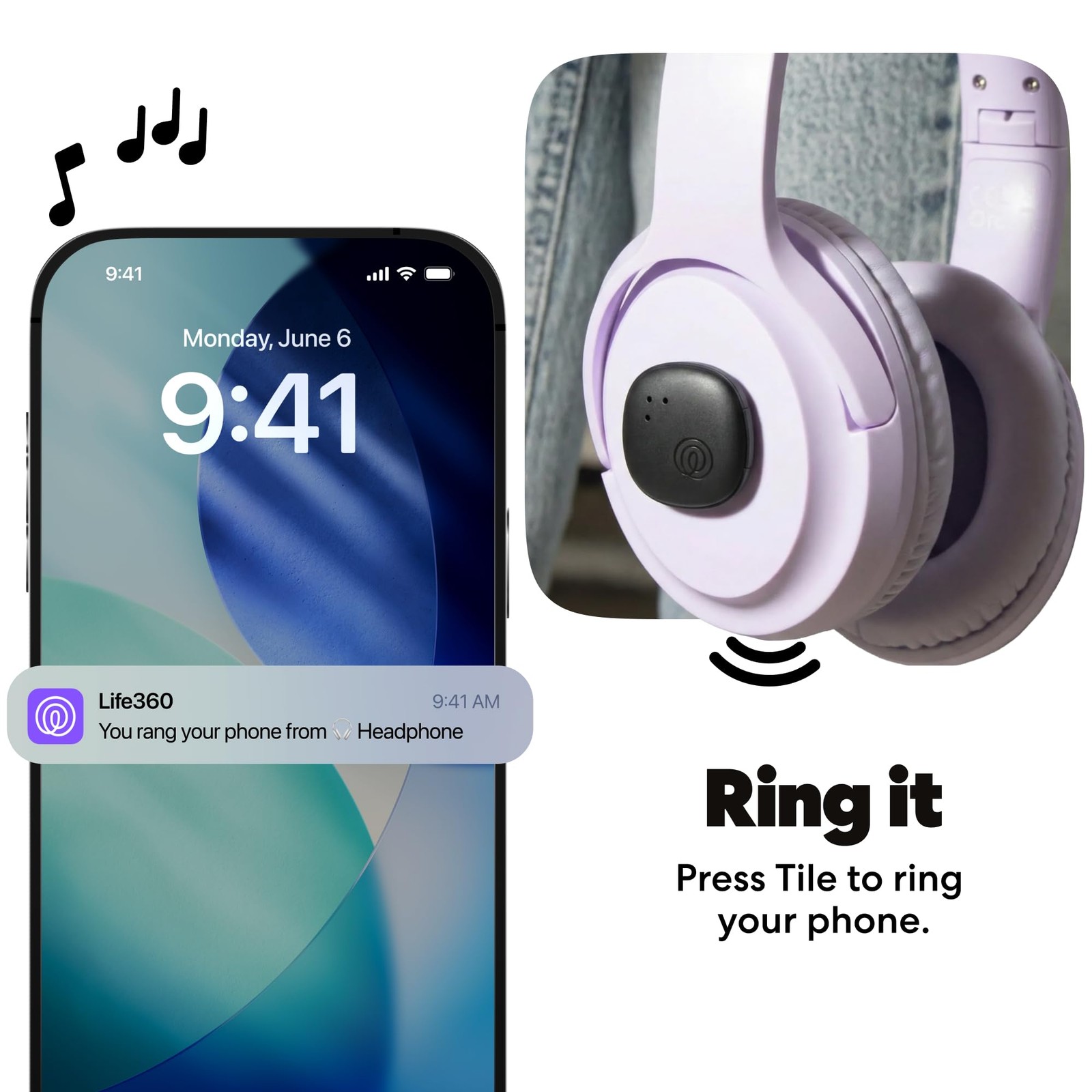 Life360 Tile Sticker - Small Bluetooth Tracker, Remote Finder 1-Pack, Black