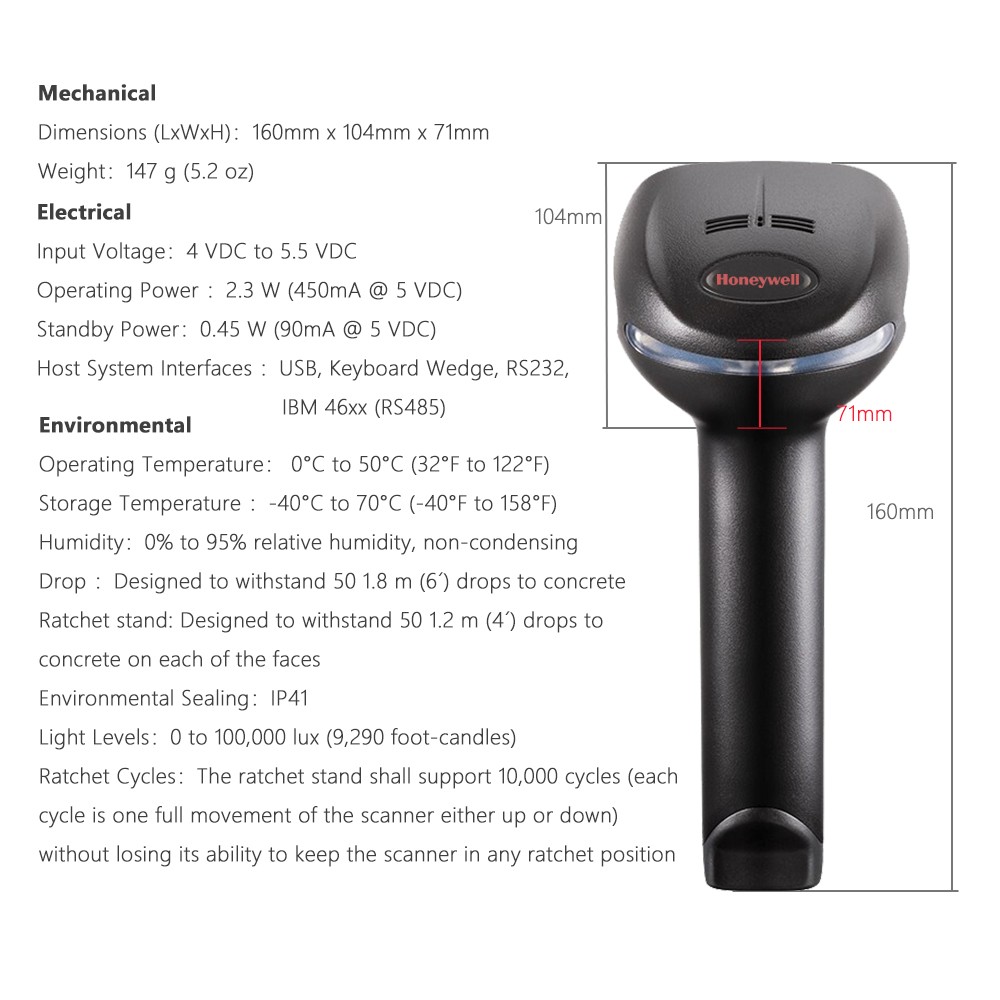 Honeywell Xenon 1900GHD-2USB High Density 2D Barcode Scanner Reader W/ USB Cable