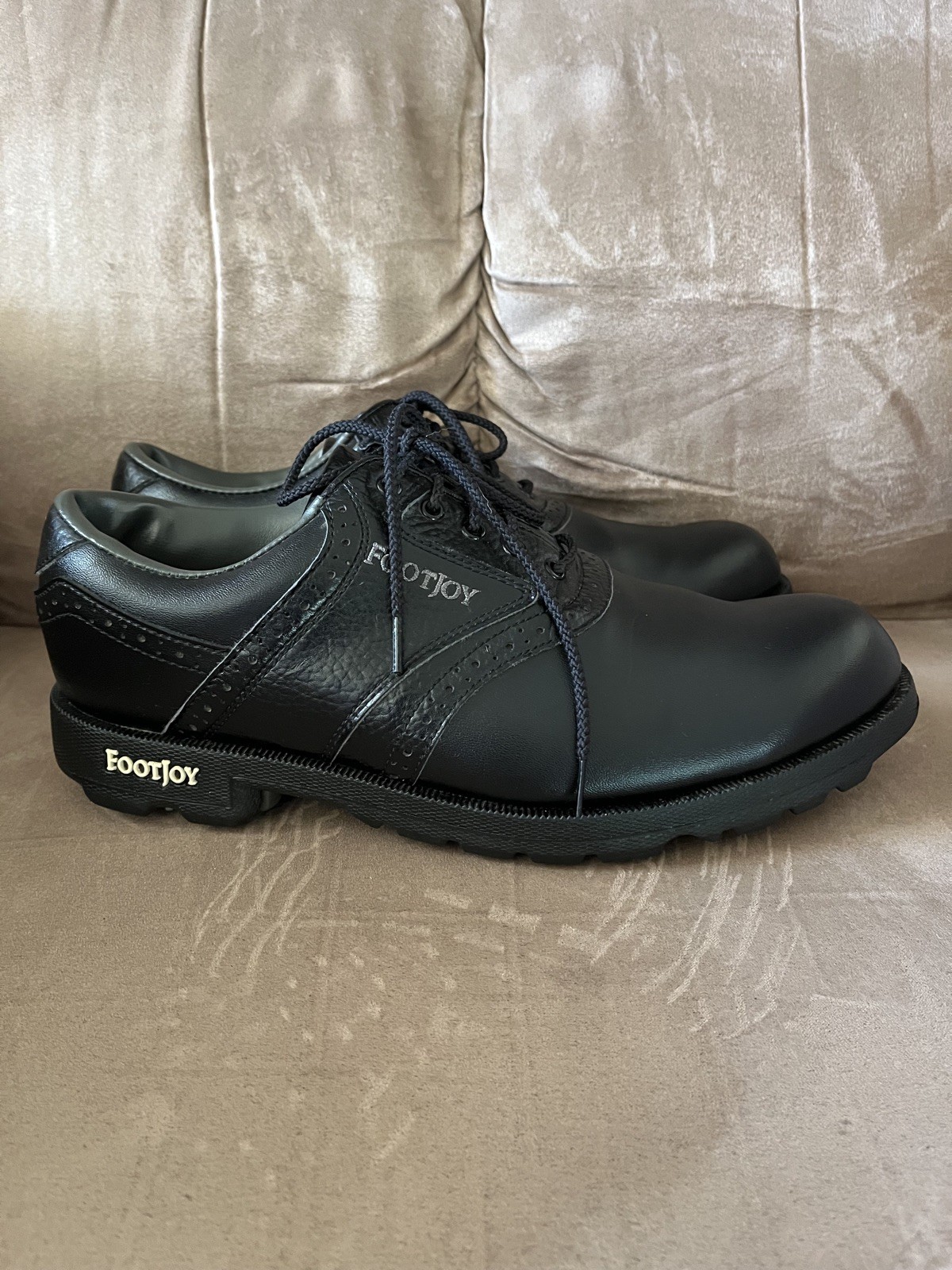 Footjoy Men’s FJ Original 45534 Size 8M Blk Lace Up Spike Golf Shoes-Barely Used