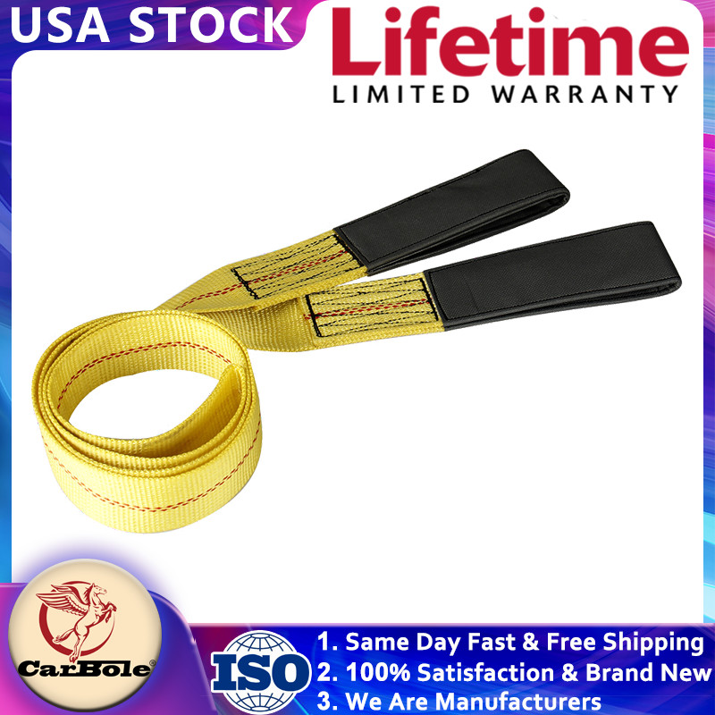 6' x 2" Heavy Duty Flat Eye Lift Sling Straps Tree Saver 10000lbs Capacity