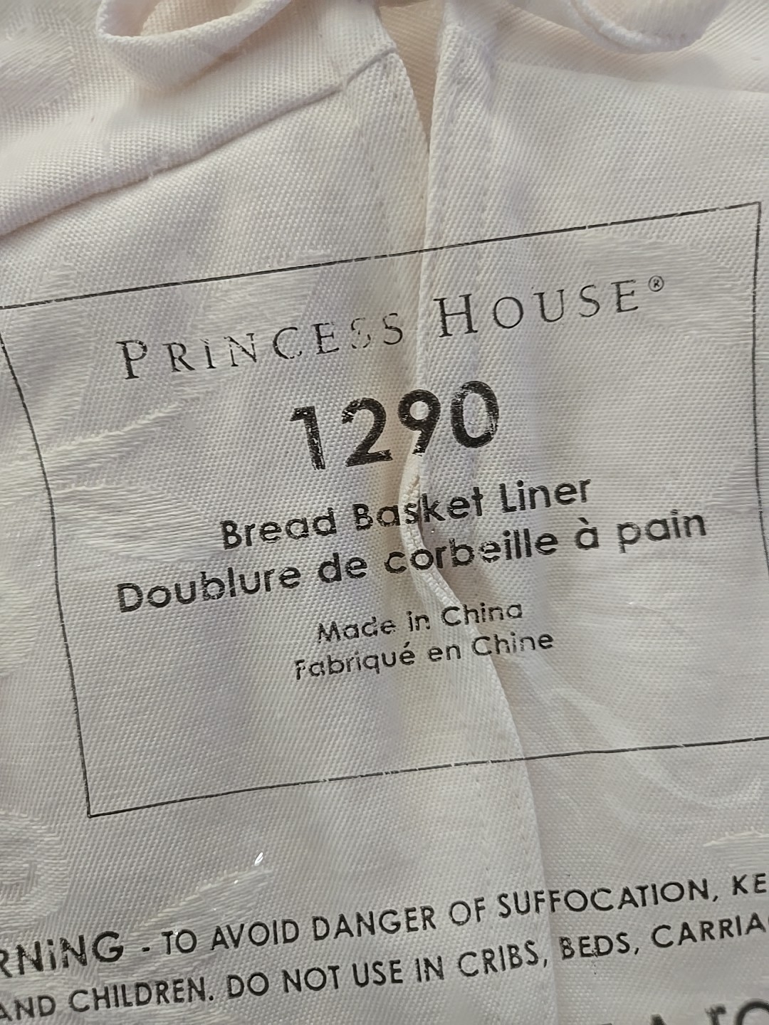 Princess House Damask Table Linens Liner For Bread Basket 1290