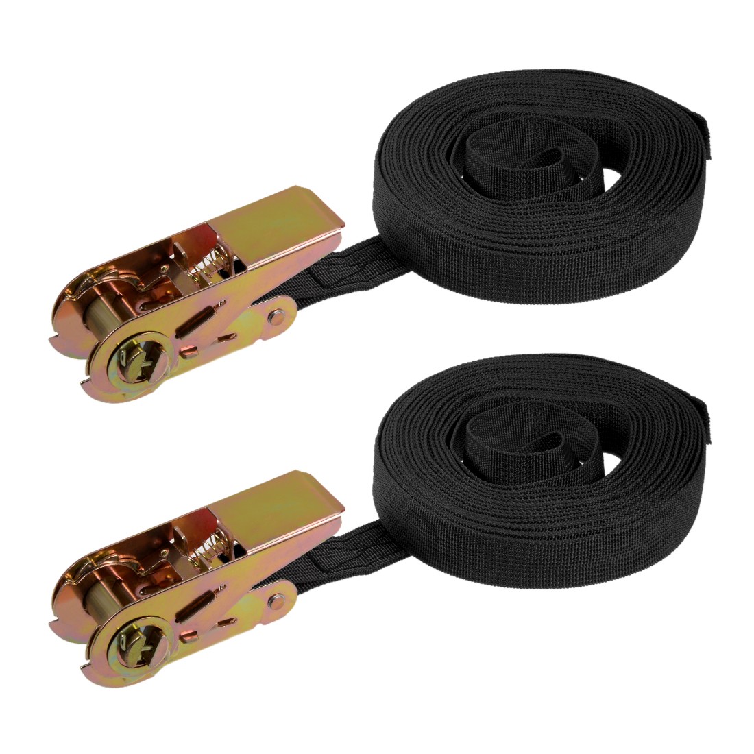2pcs Ratchet Straps Tie Down 8Mx 25mm endless 8Metre Black 250kg Lashing Straps