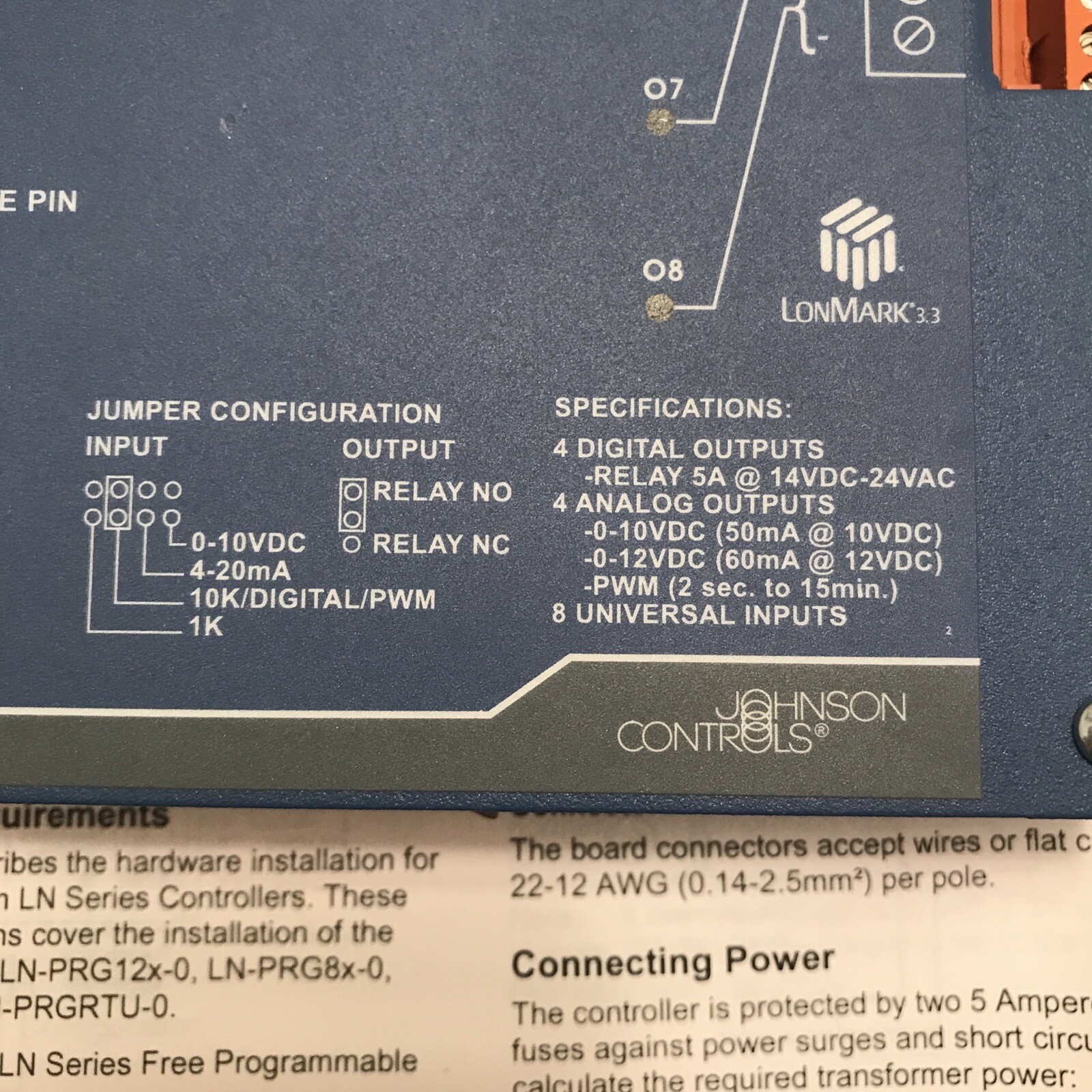 Johnson Controls Metasys LN Series Programmable Controller LN-PRG8B-0