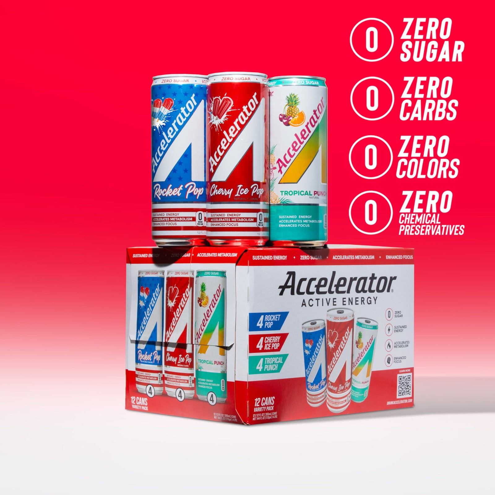 Accelerator Energy Drink, Variety Pack 12oz 12 fl oz (12 pack),