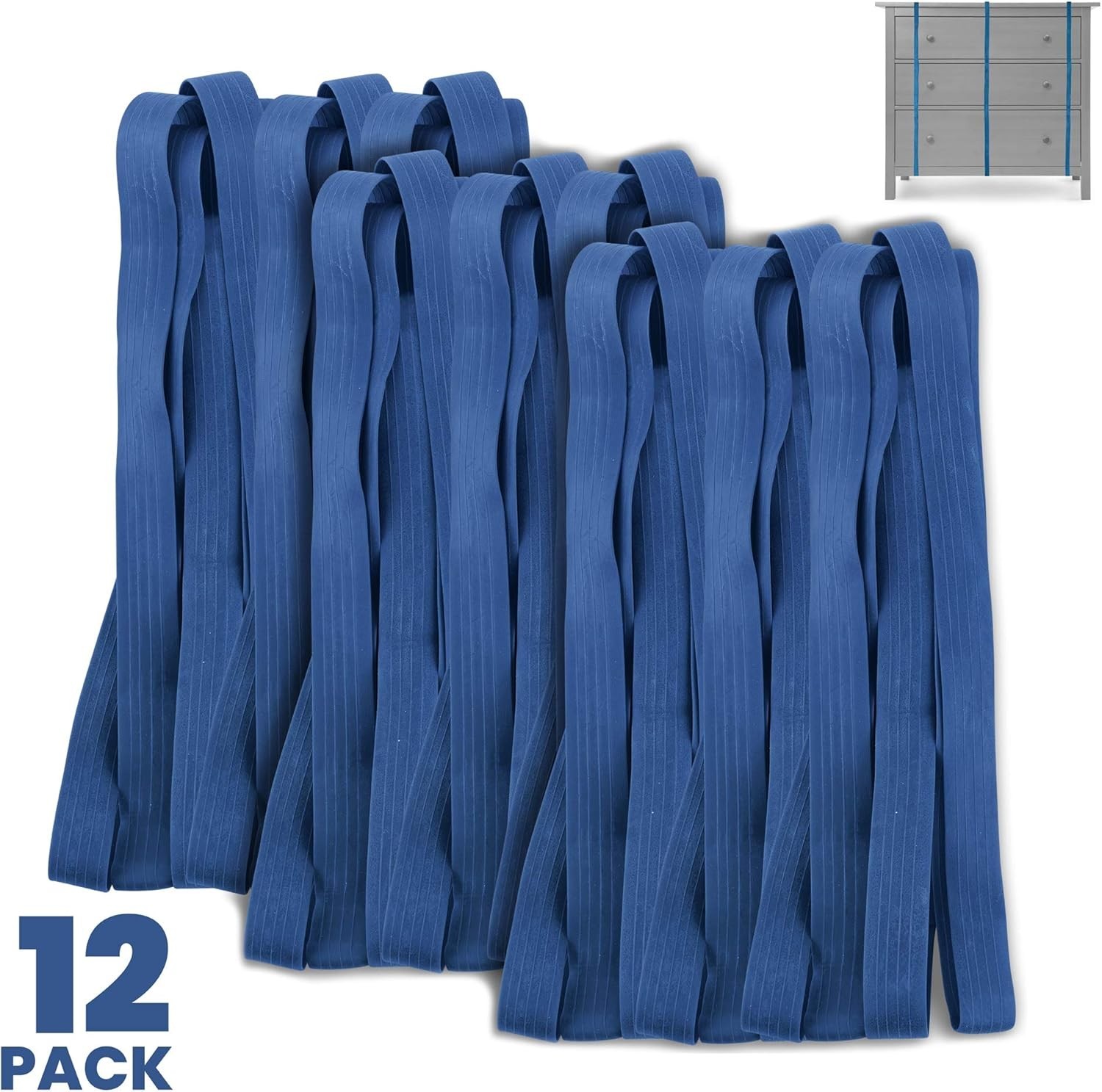 Reusable Extra Large Rubber Bands - Ideal for Moving Blankets, 12 Pack, 36" Long