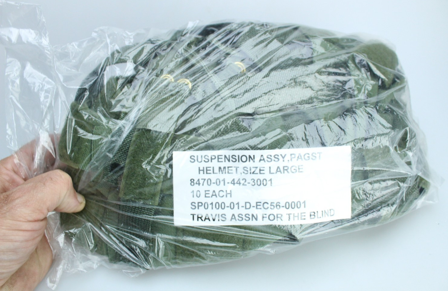10 New US Military Surplus PASGT Helmet Suspension Assembly Nylon Green - Large
