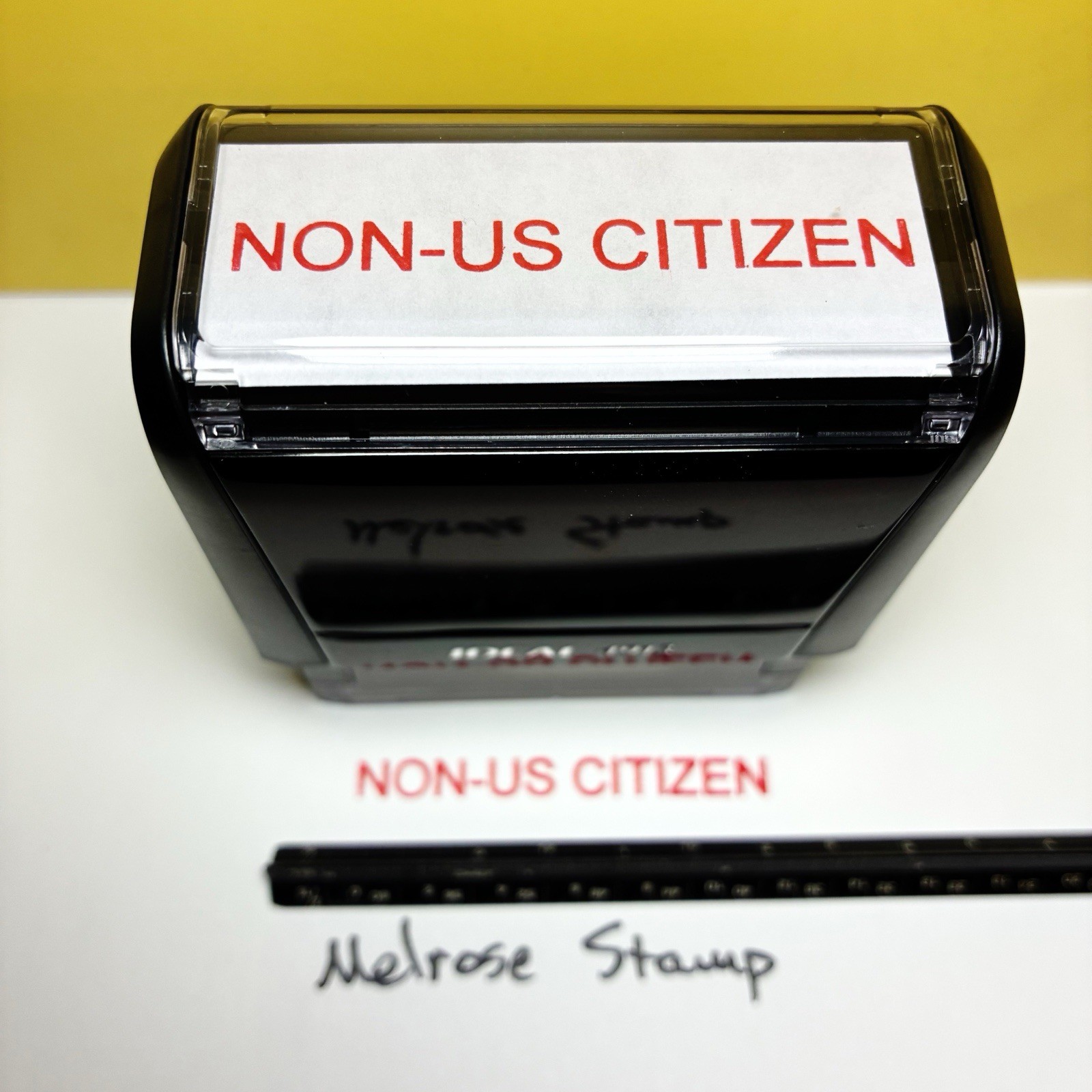 Non US Citizen Rubber Stamp Red Ink Self Inking Ideal 4913
