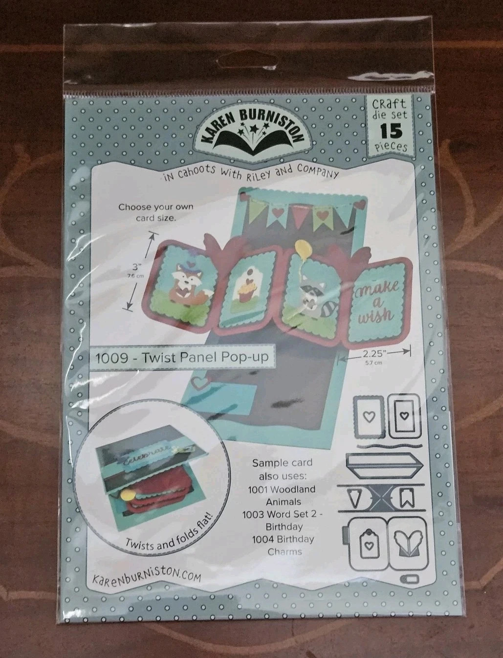 RARE KAREN BURNISTON TWIST PANEL POP UP 1009 METAL DIES MACHINE CUTTING CRAFT