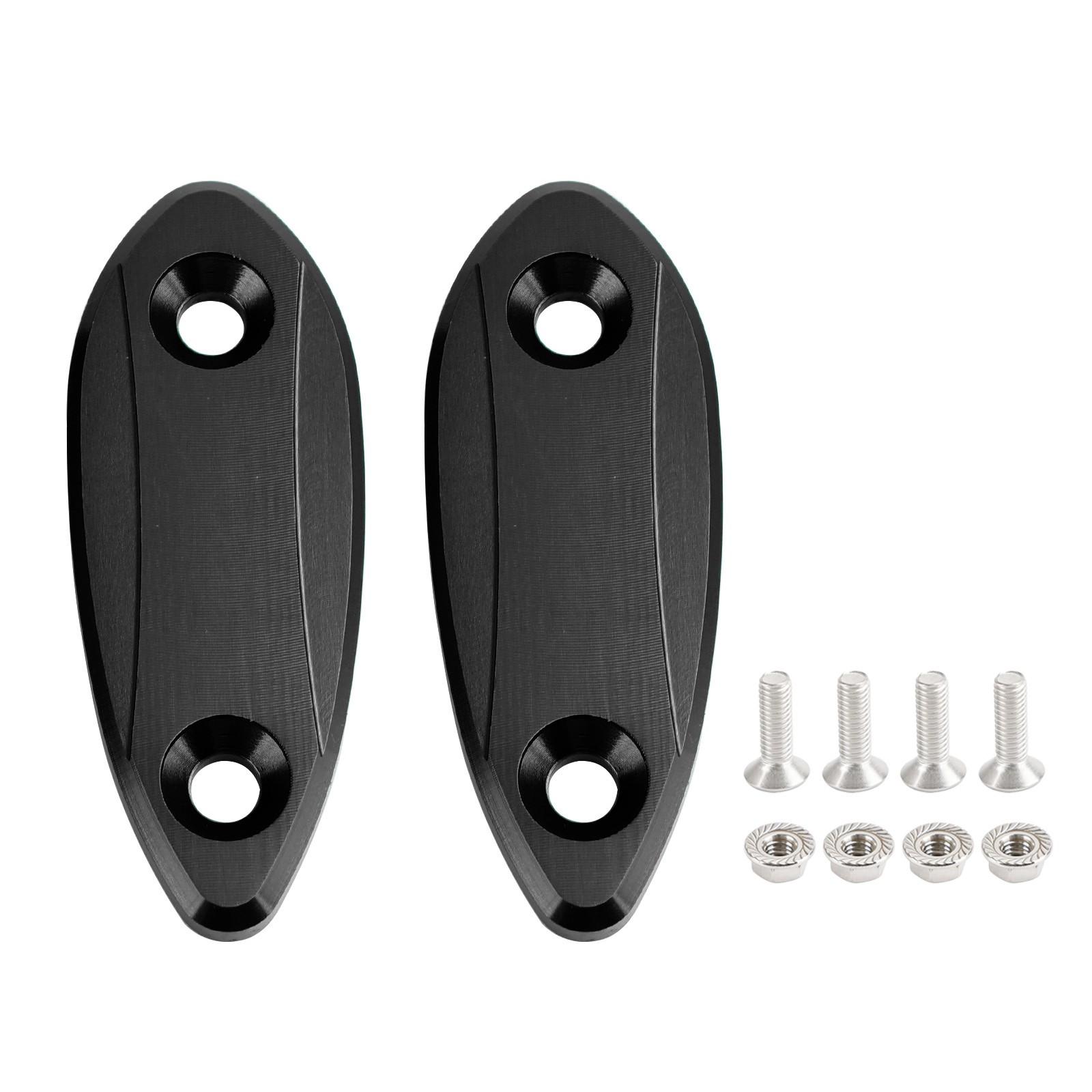 MIRROR BLOCK OFF PLATES BLACK FOR KAWASAKI NINJA 250 300 400 650 2013-2022 US