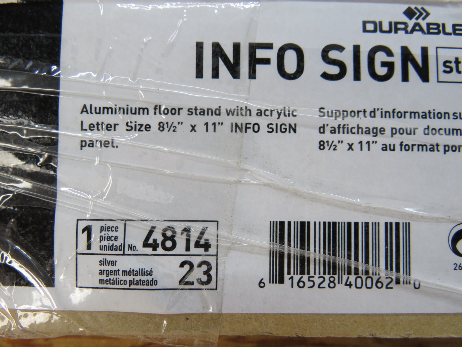 Durable Info Duo Floor display adjustable height stainless Frame (DBL481423)