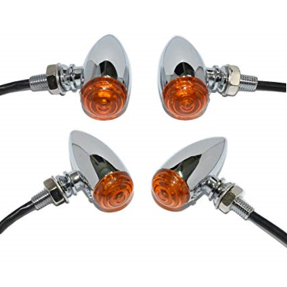 4x Chrome Motorcycle Turn Signal Blinker Lights For Harley XL Sportster 1200 883