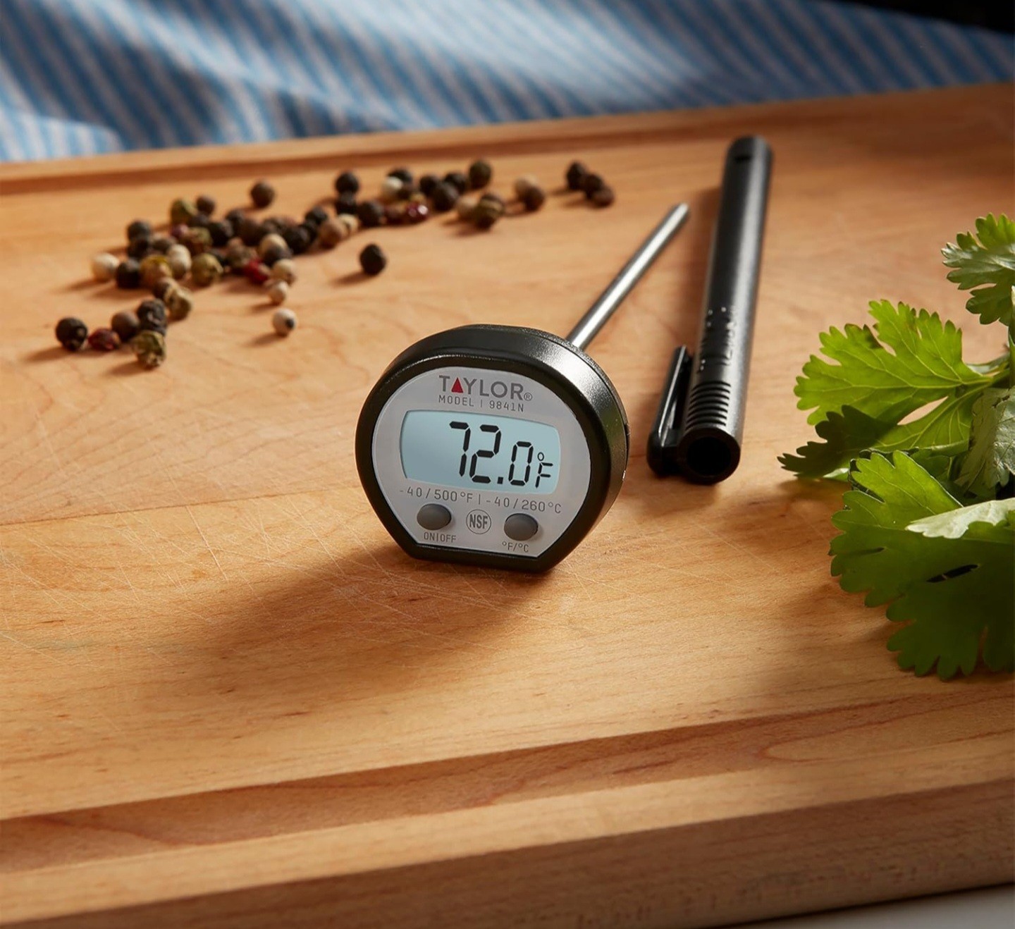 Taylor Instant Read Food Thermometer 9841 Black NEW
