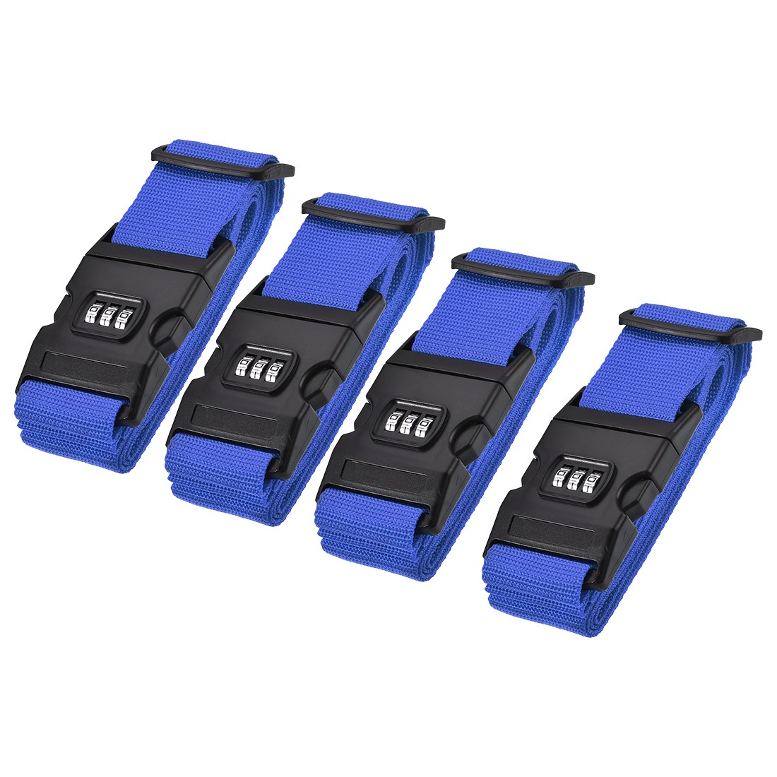 Luggage Straps Suitcase Belts Combination Lock 2Mx5cm Adjustable Dark Blue,4Pcs