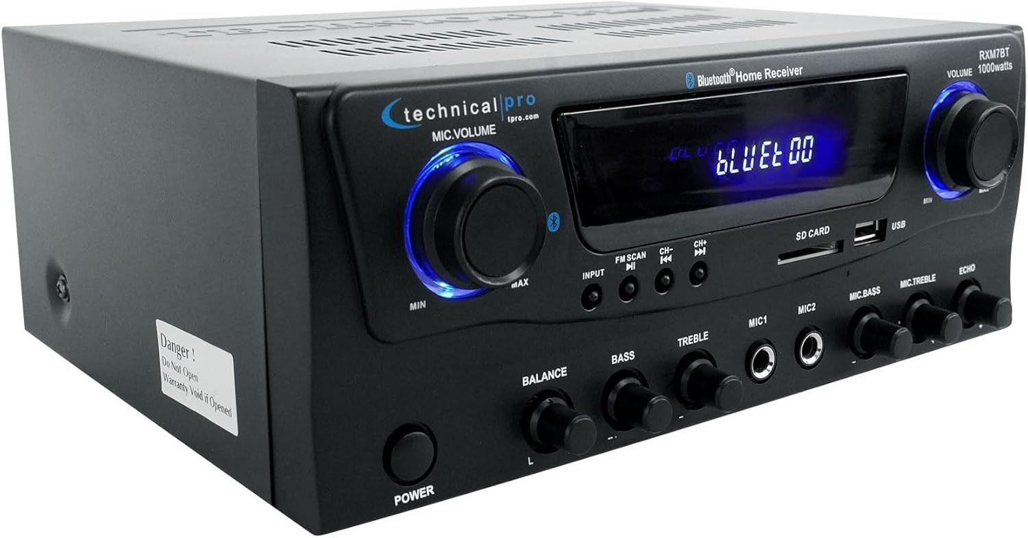 1000W Home Receiver Amp w/ Bluetooth, USB, SD, FM//
