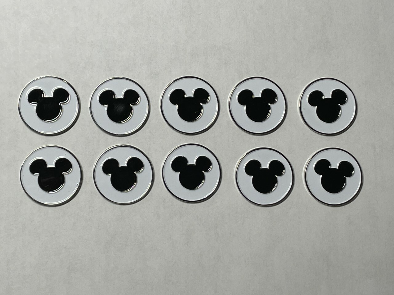 (10) Mickey Mouse Logo Disney 1" Flat Coin Style Golf Markers - A Great Deal!