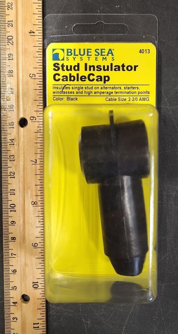 New In Package BLUE SEA 4013 BLACK Stud Insulator CABLE CAP  1" Term., 2-2/0 AWG