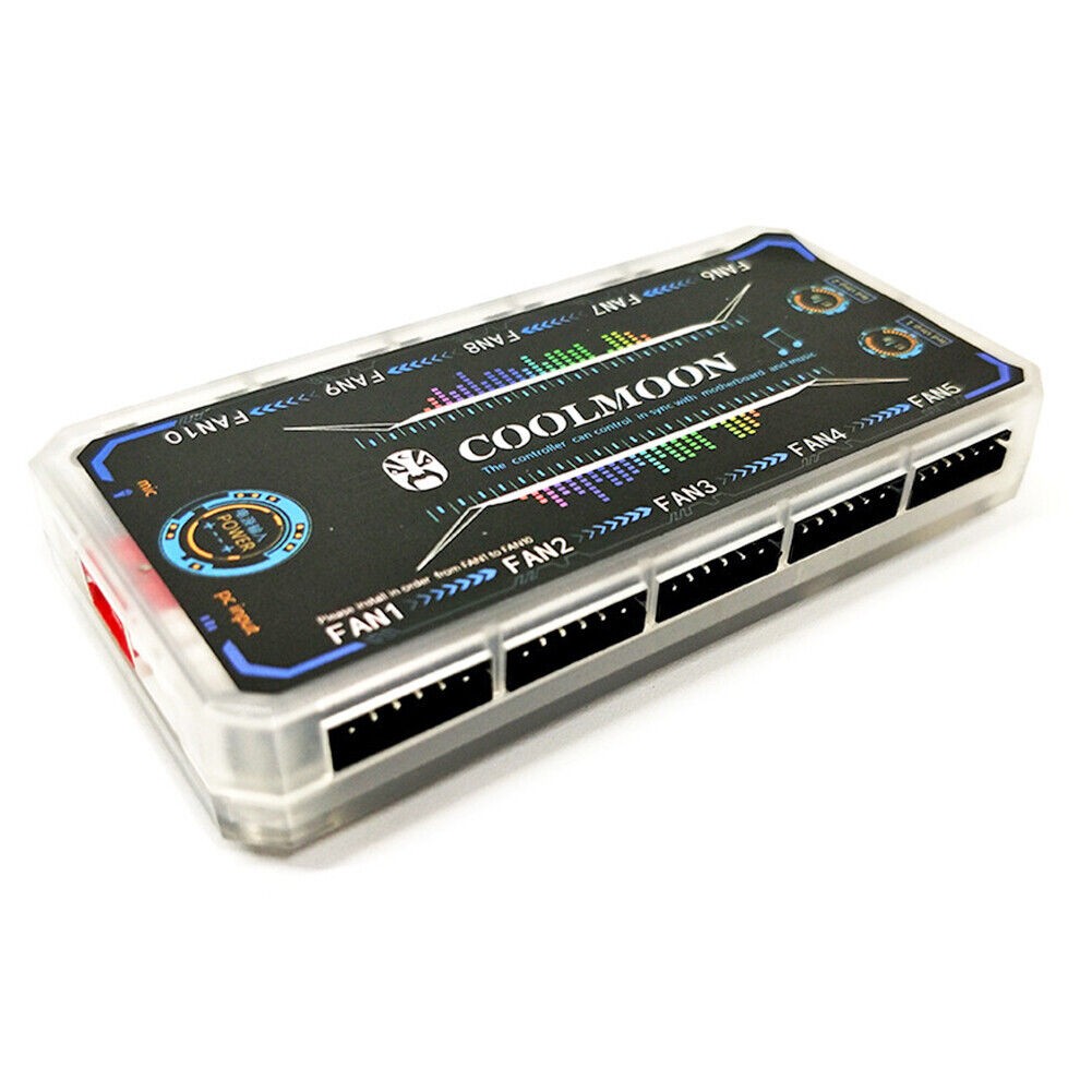 Cooling Fan Hub RGB Fan ARGB Controller Remote Control Computer Case Adapter j