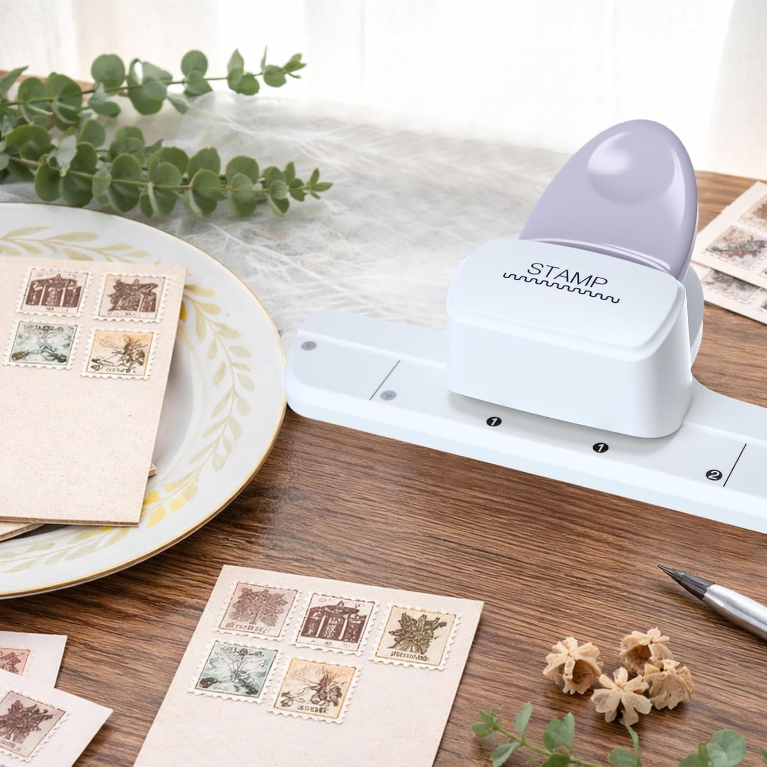 1 Pcs Postage Stamp Punch with Adjustable Perforated Edge, Versatile Stamp Shape