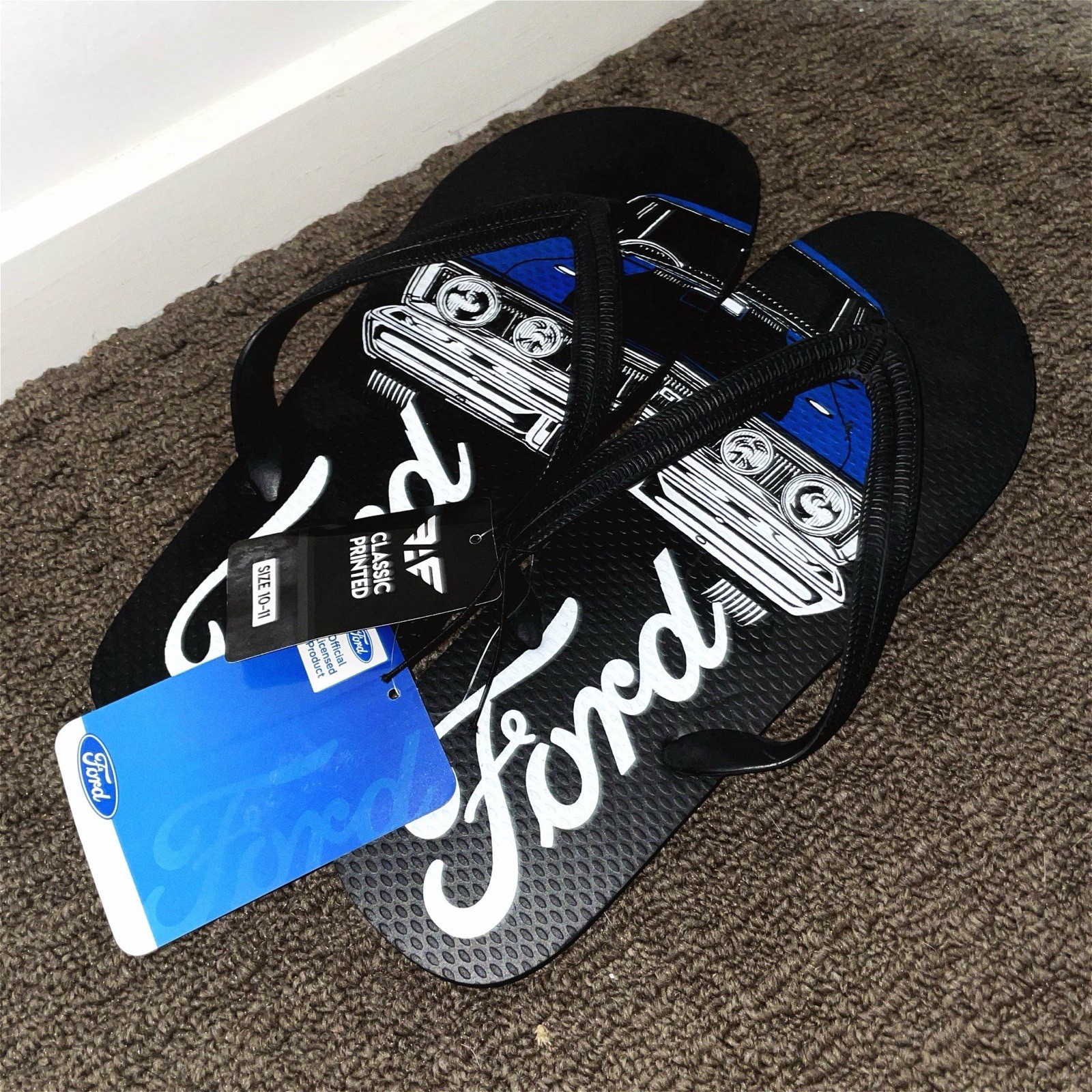 Ford - Officially Licensed Ford Car Branded Flip Flop Sandals! Beach Shoes - AU