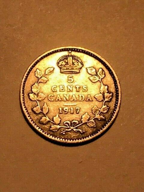 1917 Canada 5 Cent Silver Fine #12422