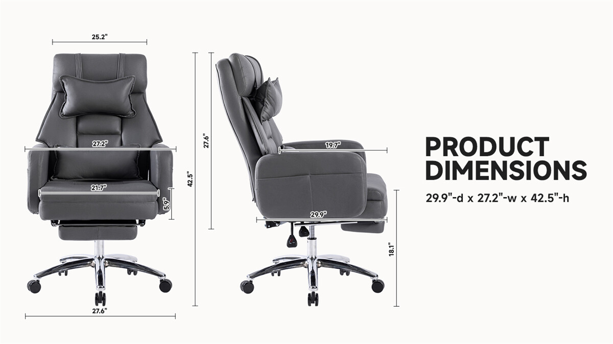 Swivel Ergonomic Office Chair Technology Leather High Back Office Chair Headrest