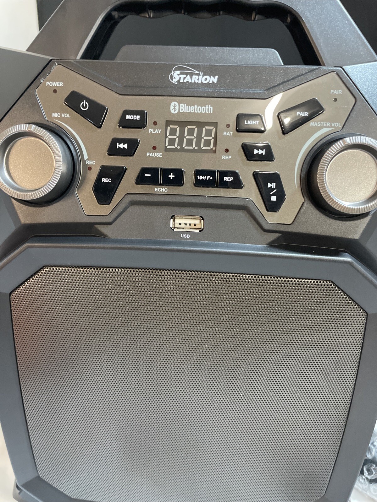 KARAOKE MACHINE STARION KS350-B PORTABLE BLUETOOTH  - BLACK NIB w/ Microphones