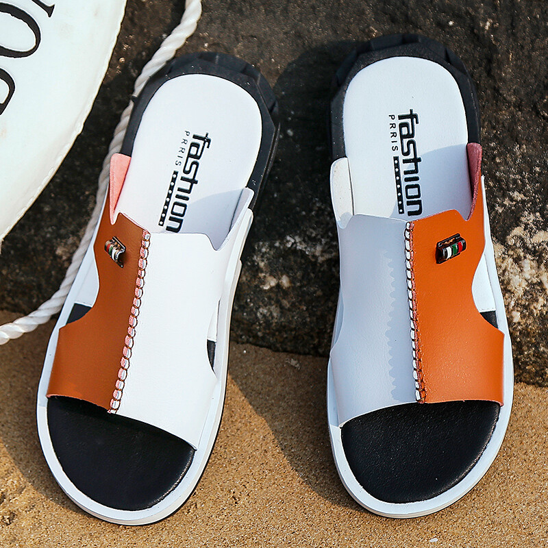 Sandalias De Cuero Para Hombre Chanclas Cómodas Antideslizante Zapatos De Verano