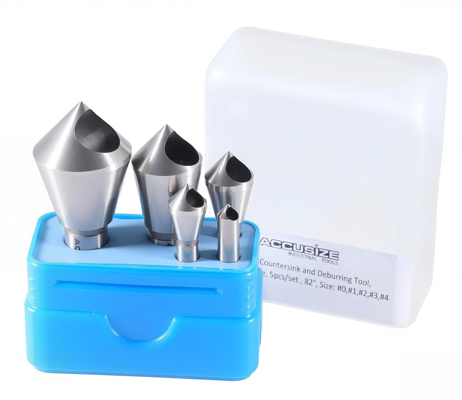 5 Pc 82 Deg 0-Flute HSS Countersink & Deburring Tool Set, Pilotless Type, 0206-0