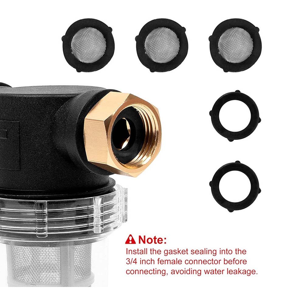 Inline Water Filter for Garden Hose with 40 Mesh and 100 Mesh Screen 2 ORings US