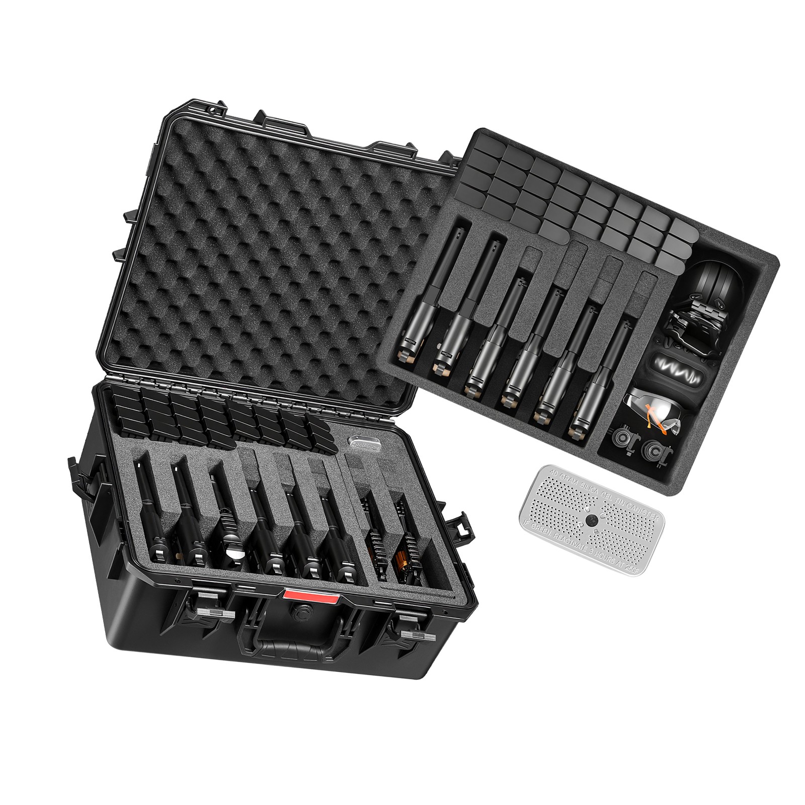 Uimoso Hard Pistol Case with XPE Foam Lining for Secure Storage, 21.9x17.9x8.8in