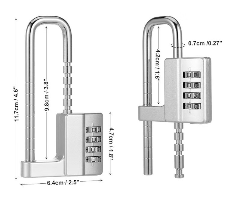 4 digit combination lock. 10,000+ combinations! multi-use, Stainless steel!