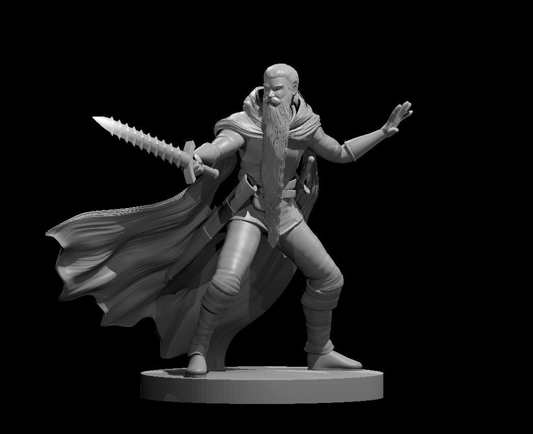 Human Male Rogue V6-2 Fighter Adventurer NPC 28mm Scale DND D&D Tabletop Mini