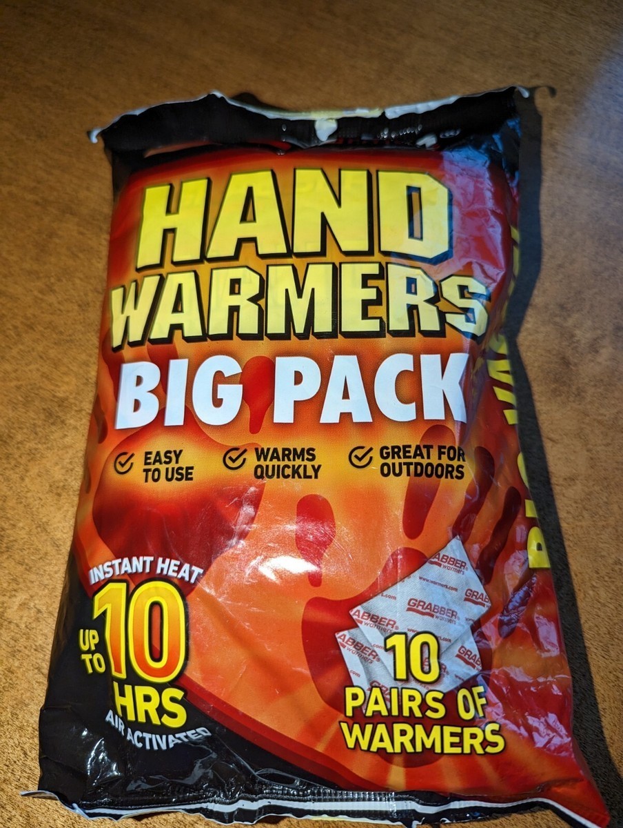 Grabber Warmers Hand Warmers Big Pack 10 Pairs Instant Heat Up to 10 Hours