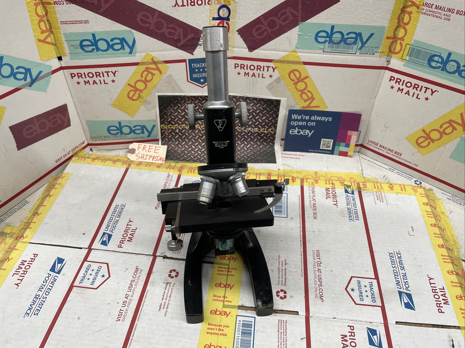 VINTAGE BAUSCH & LOMB MICROSCOPE # 16033-443