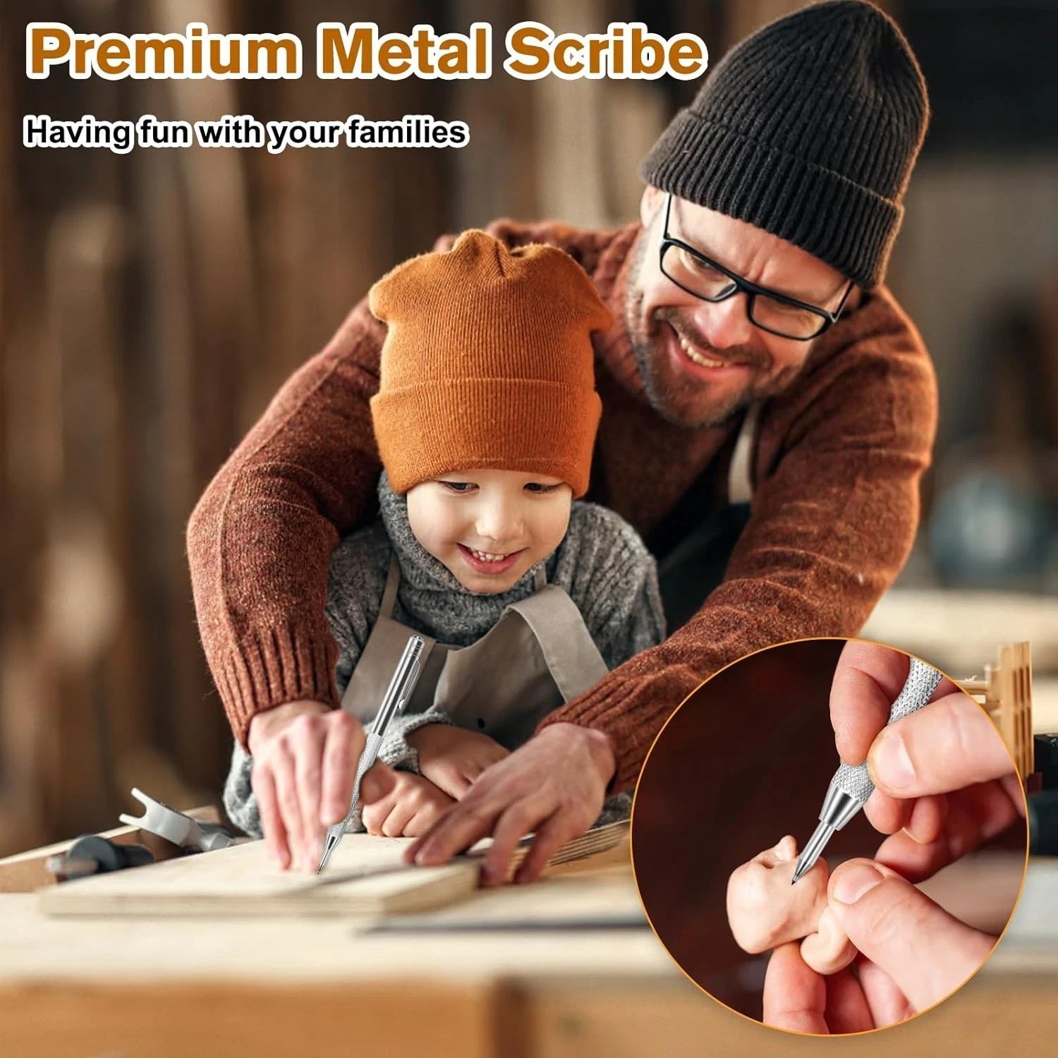 2 Pack Tungsten Carbide Tip Scriber Tool with 10 Refills 1 Ruler, Metal Scribe S