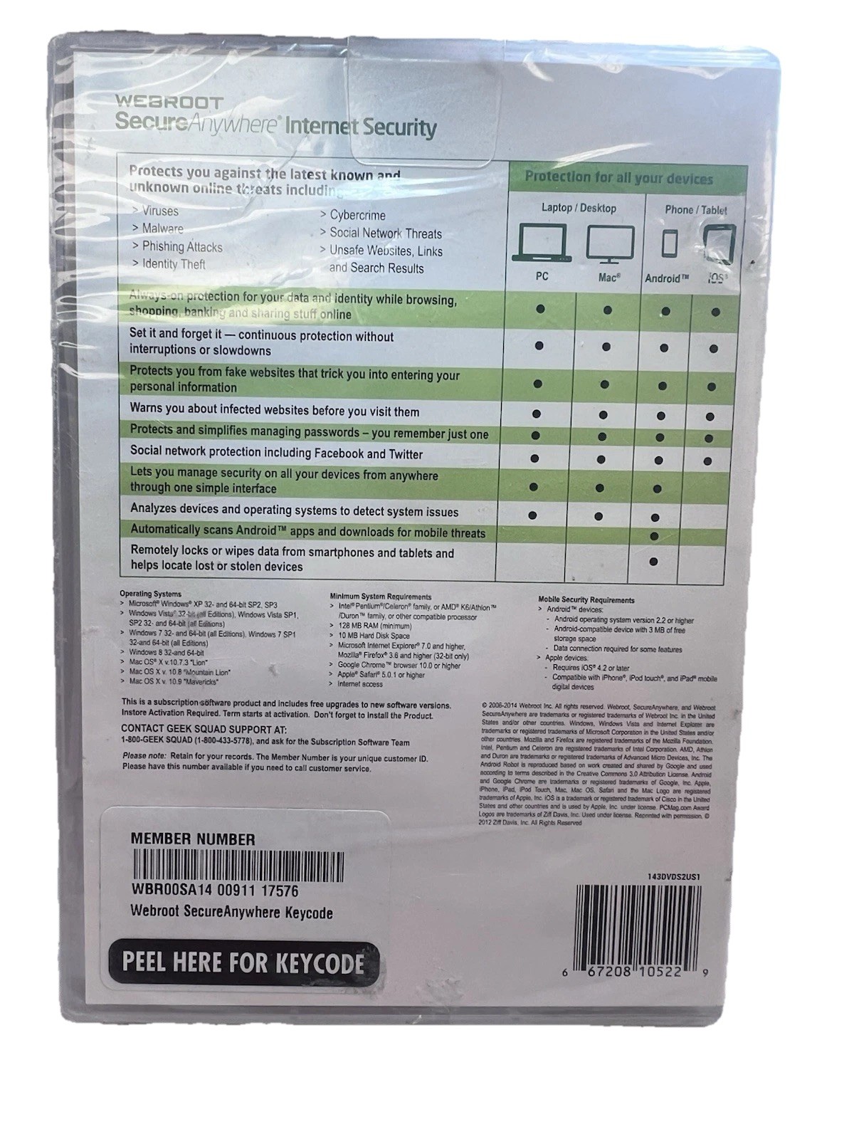 Webroot SecureAnywhere Internet Security - Full Version for Windows & Mac WBR00S