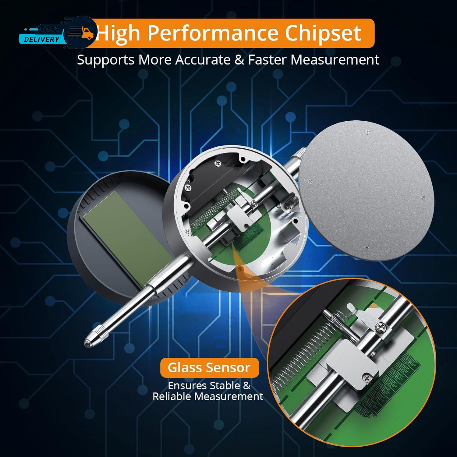 DTI Electronic Digital Dial Indicator 1 Inch/25.4 Mm | Digital Probe Indicator