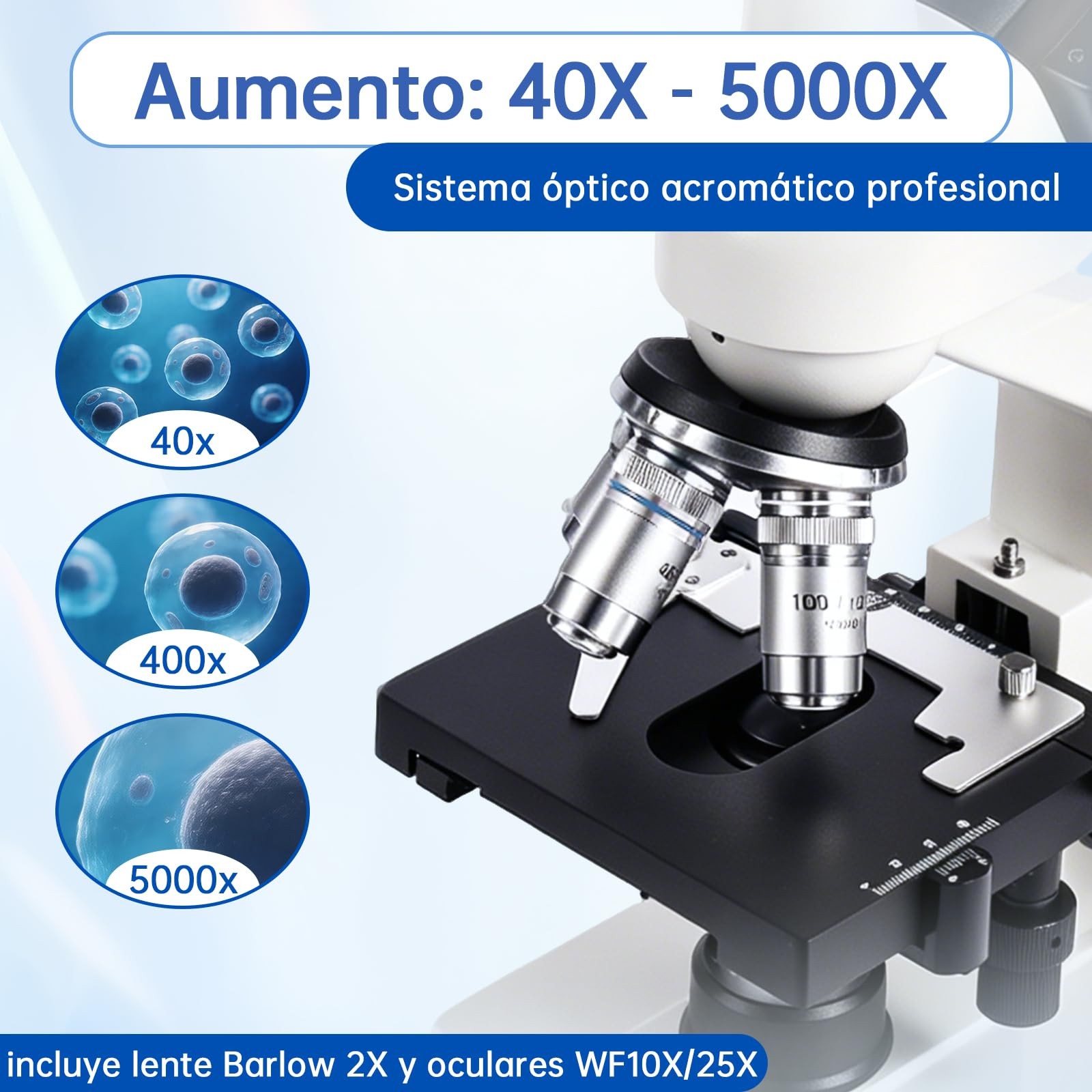 SWIFT SW320T 40X-5000X Trinocular Microscope with 2MP Camera, Black,White