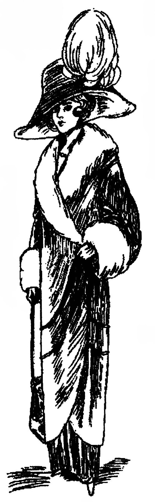 Bailey Sewing Pattern 1910 Black Manteau Coat  for 17" Lady doll #106